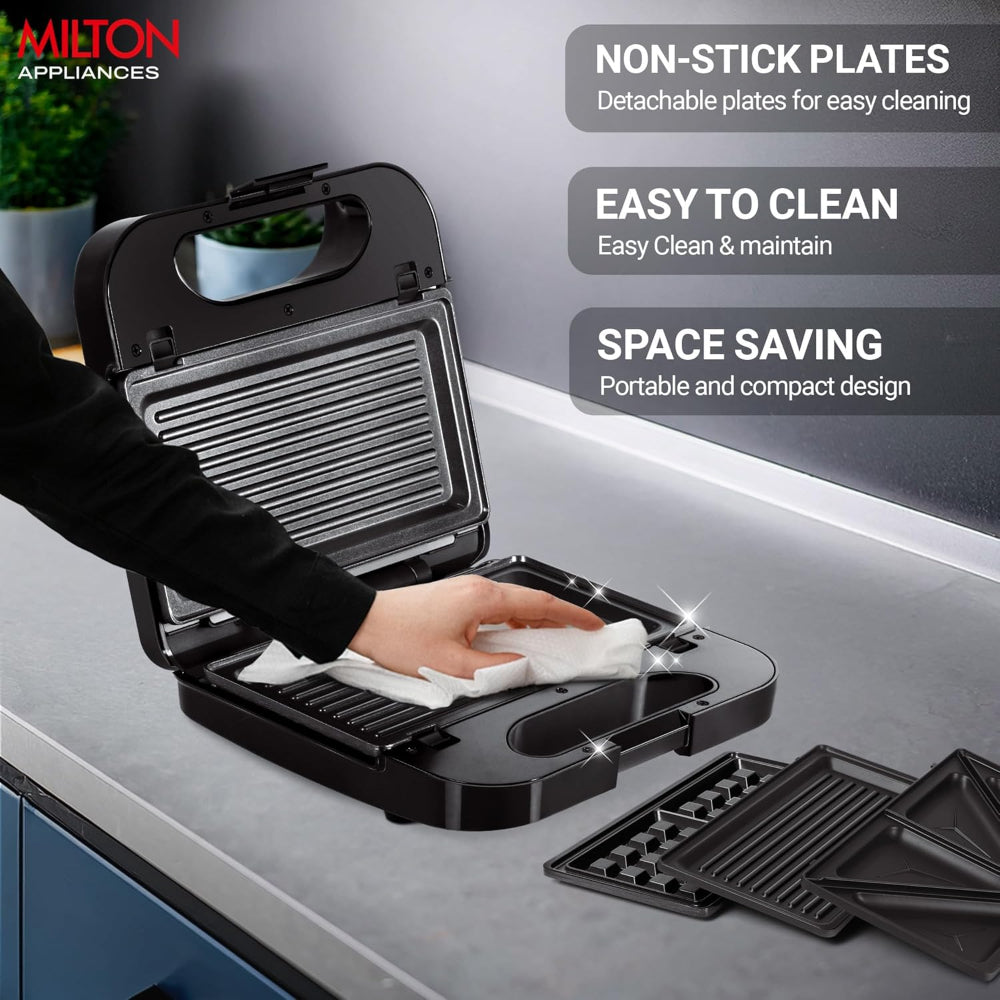 Milton 3-In-1 850 Watts Grill Sandwich Maker - 5