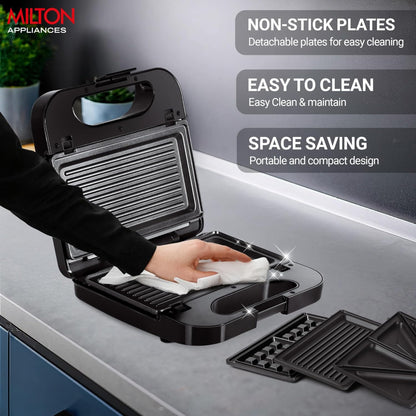 Milton 3-In-1 850 Watts Grill Sandwich Maker - 5