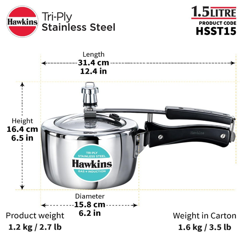 Hawkins Triply Stainless Steel Pressure Cooker - 3