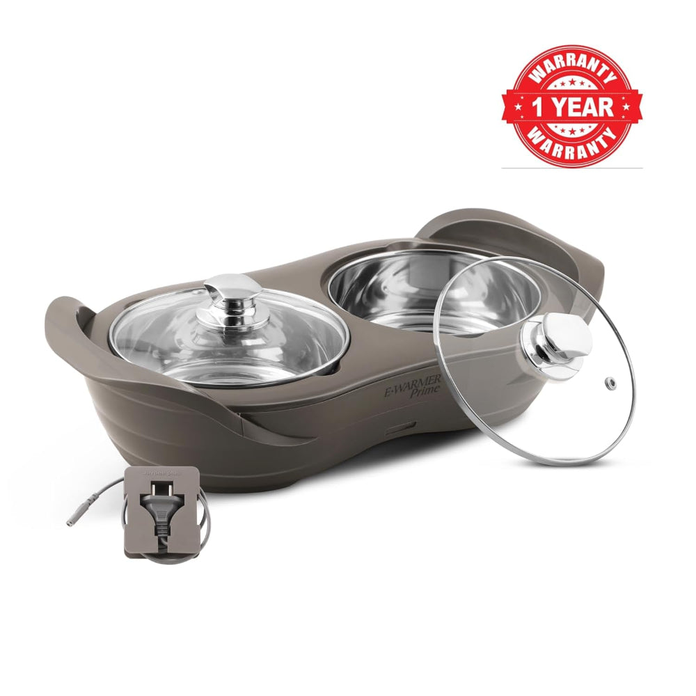 Jaypee Plus E-Warmer Prime Stainless Steel Electric Casserole Set with Removable Containers - 7
