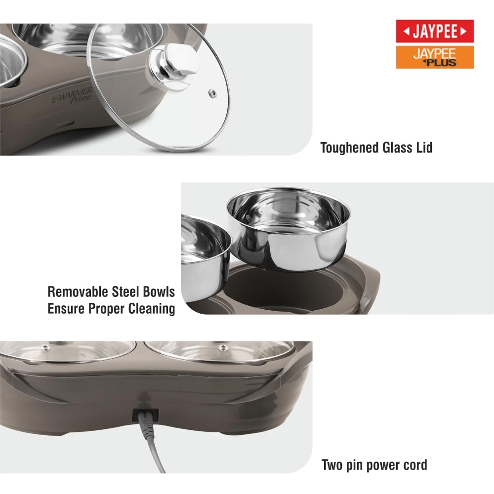 Jaypee Plus E-Warmer Prime Stainless Steel Electric Casserole Set with Removable Containers - 6