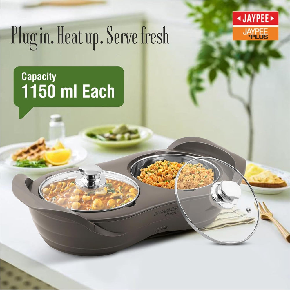 Jaypee Plus E-Warmer Prime Stainless Steel Electric Casserole Set with Removable Containers - 2