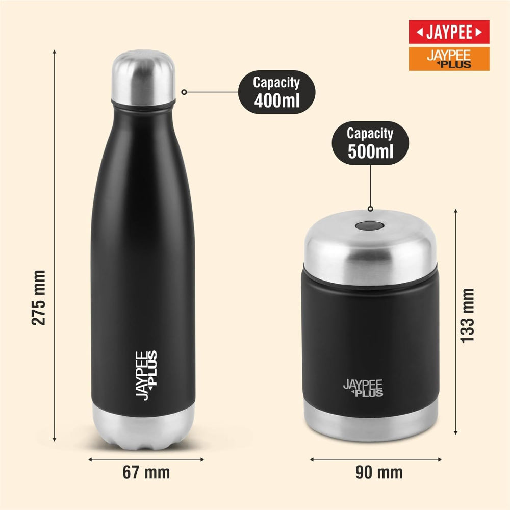Jaypee Plus Smart Combo - Insulated Alpha 500 ML Bottle + Nutri Jar 400 ML Flask - 3