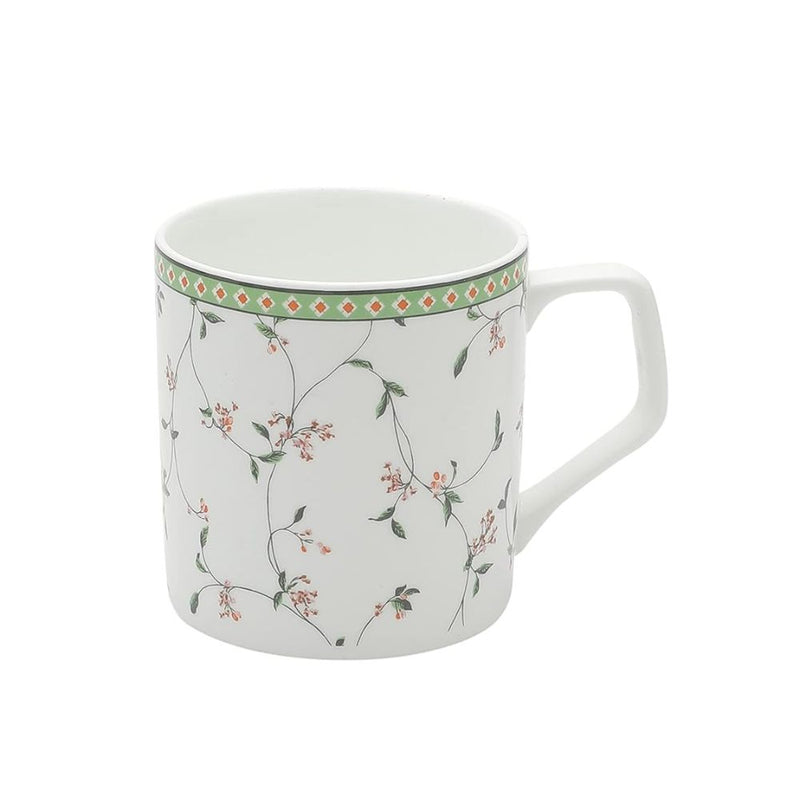 JCPL Ceramic Floral Printed Gardenia 220 ML Coffee & Tea Mugs - 3