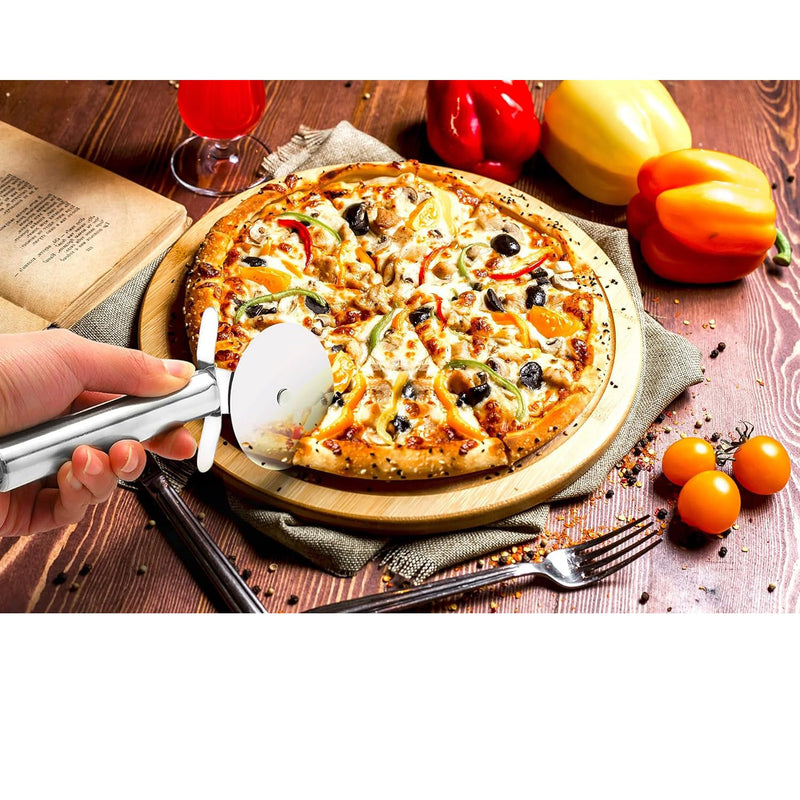 Komal Premium Stainless Steel Pizza Cutter Wheel Pizza Cutter (Stainless Steel)
