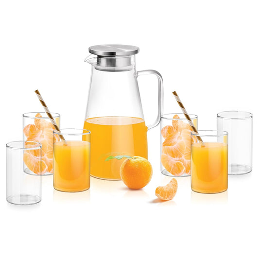 Treo Borosilicate Iconic Lemon Set - Jug with 6 Glasses - 1