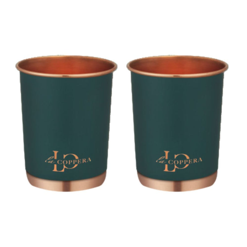 LaCoppera Copper Unique Dust Olive Green Bottle with 2 Glass Set - LG8005 - 3