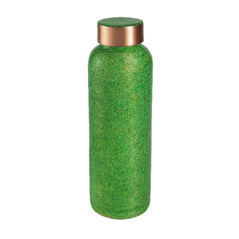LaCoppera Copper Unique Glitter Kelly Green Bottle with 2 Glass Set - LG8010 - 2