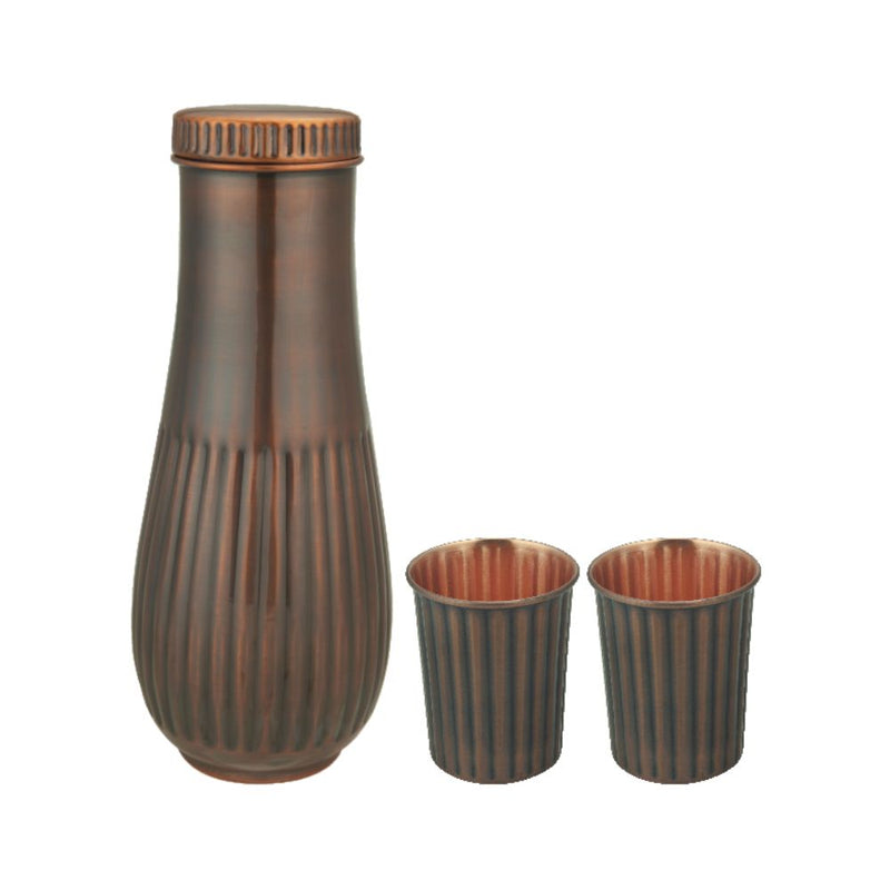 LaCoppera Copper Sienna Liner Carafe with 2 Tumbler - LG8012 - 1