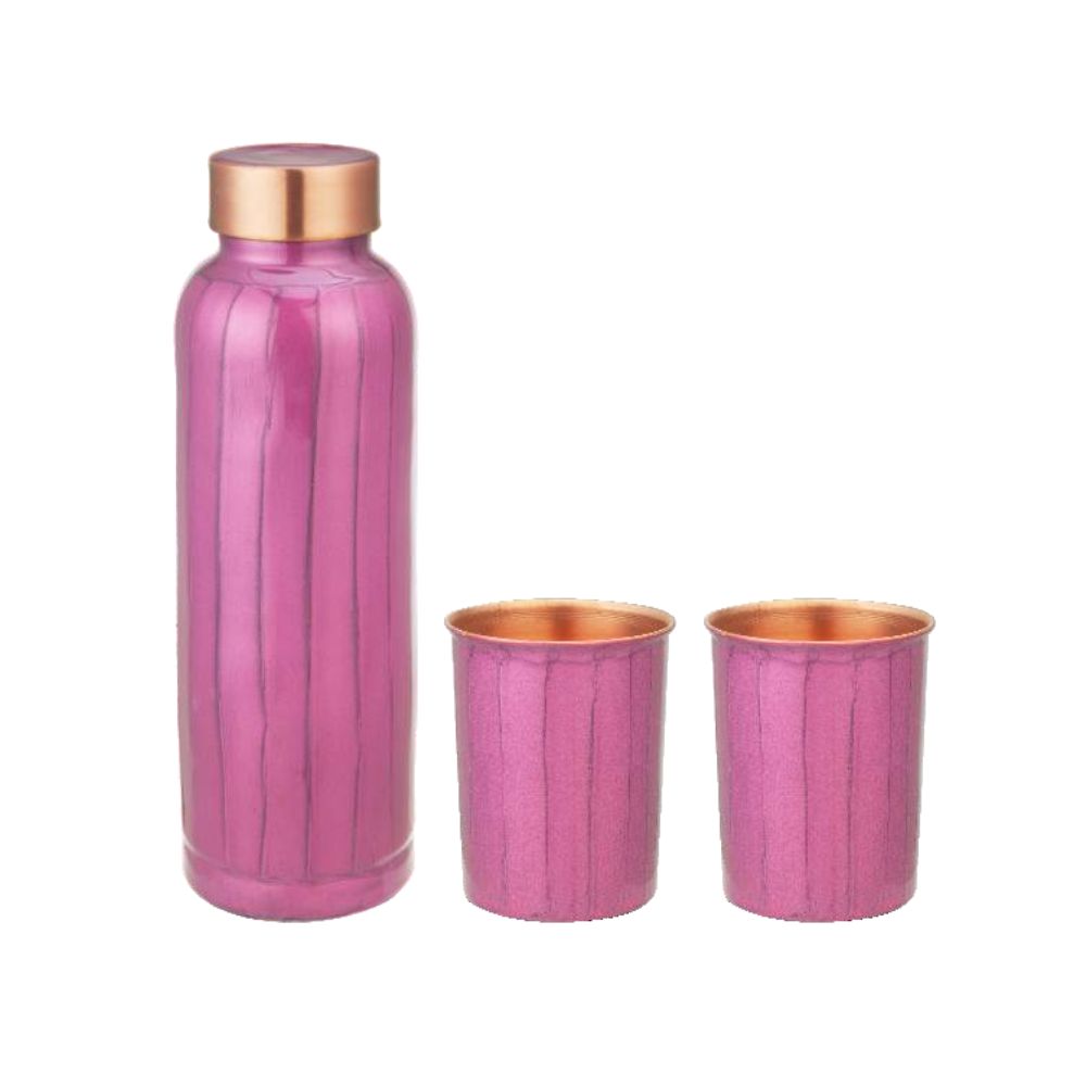 LaCoppera Copper Unique Pearl Wine Bottle with 2 Glasses - LG8007 - 1