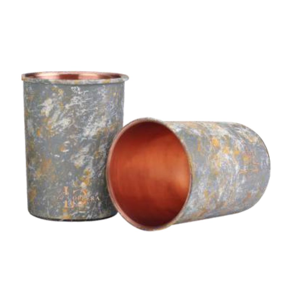 LaCoppera Copper Marble Series Bed Side Brush Carafe with 2 Glasses - LG8033 - 3