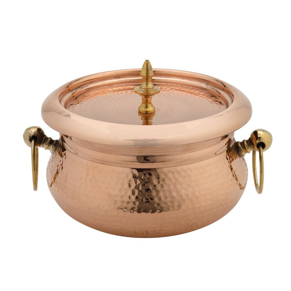 LaCoppera Copper Mughlai 2000 ML Handi with Lid - 3