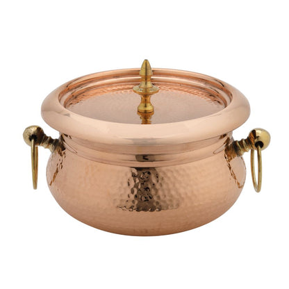 LaCoppera Copper Mughlai 2000 ML Handi with Lid - 3
