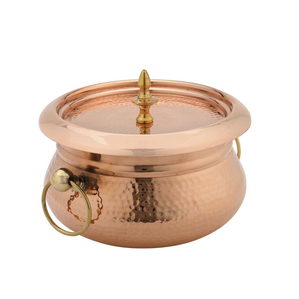 LaCoppera Copper Mughlai 2000 ML Handi with Lid - 2