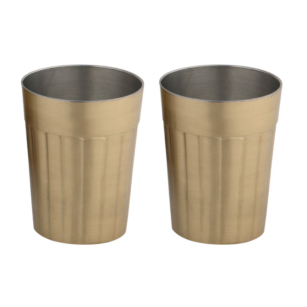 LaCoppera Premium Brass Tapri Tea Set – 2  Glasses & Kettle with Stand - 6