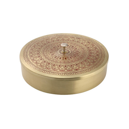 LaCoppera Mandala Design Premium Brass Masala Box - 2