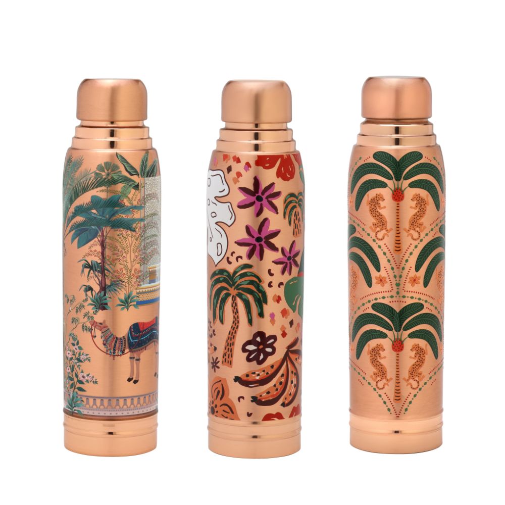 Lacoppera Copper Ayursip 3D Printed 1000 ML Water Bottle | 1 Pc