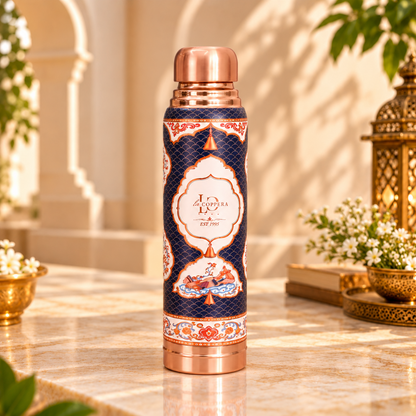 LaCoppera Copper Ayursip Raag Darbar UV Printed 1000 ML Water Bottle - 1