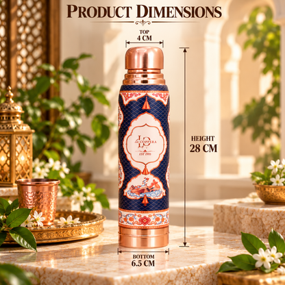 LaCoppera Copper Ayursip Raag Darbar UV Printed 1000 ML Water Bottle - 3