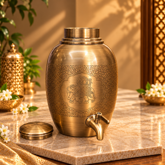 LaCoppera Sepia Gold Pure Copper 5 Litre Water Dispenser with Tap - 1