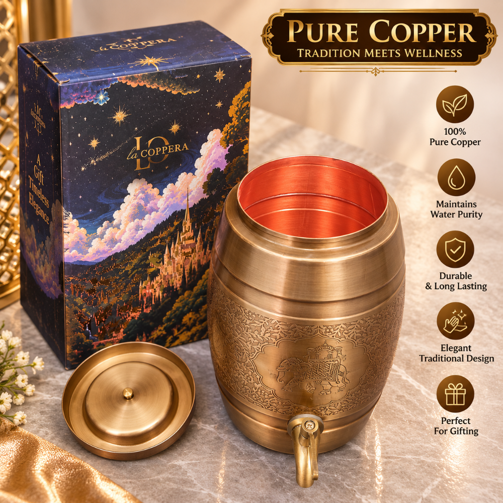 Lacoppera Pipa Sepia Gold Pure Copper 5 Litre Water Dispenser with Tap - 3
