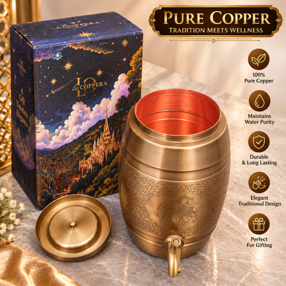 Lacoppera Pipa Sepia Gold Pure Copper 5 Litre Water Dispenser with Tap - 3