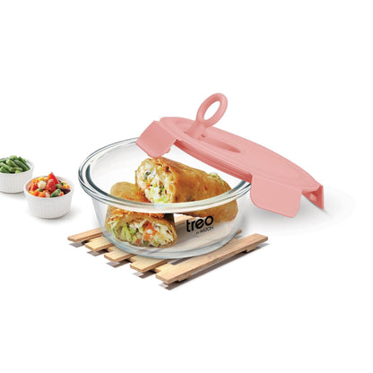 Treo Borosilicate Glass Lumino Fresh 400 ML Round Container - 5