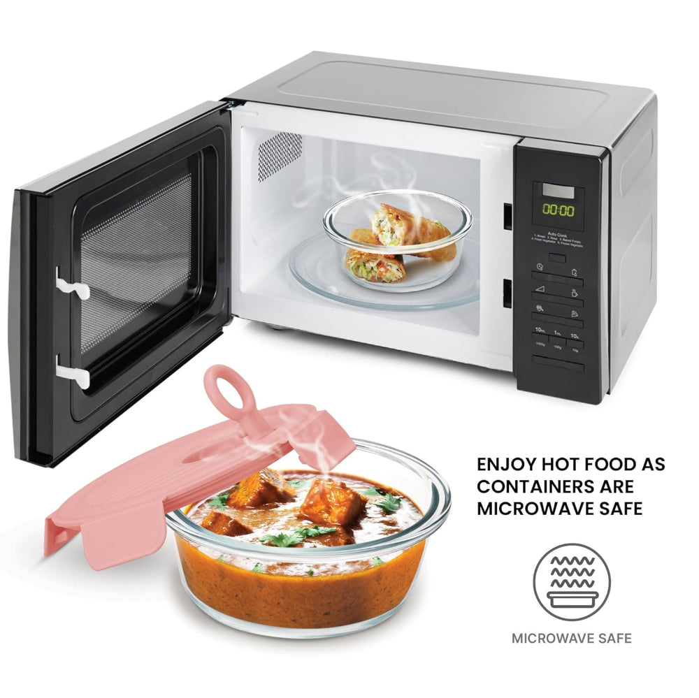 Treo Borosilicate Glass Lumino Fresh 400 ML Round Container - 8