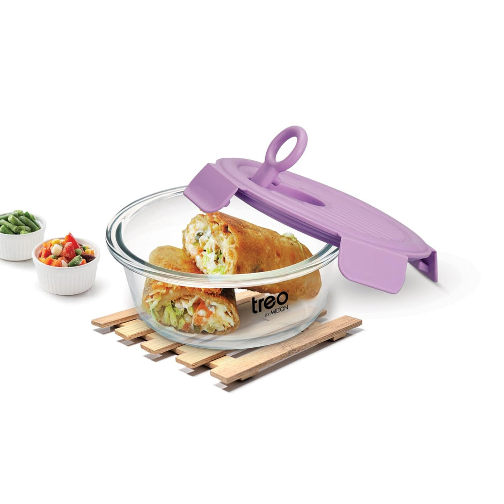 Treo Borosilicate Glass Lumino Fresh 400 ML Round Container - 3