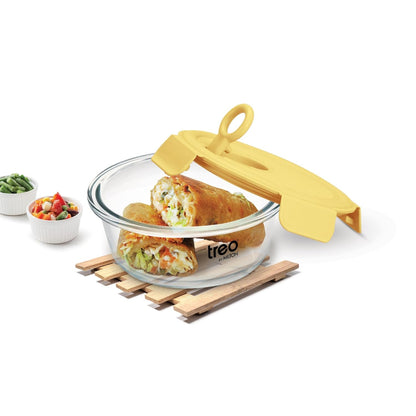 Treo Borosilicate Glass Lumino Fresh 400 ML Round Container - 1