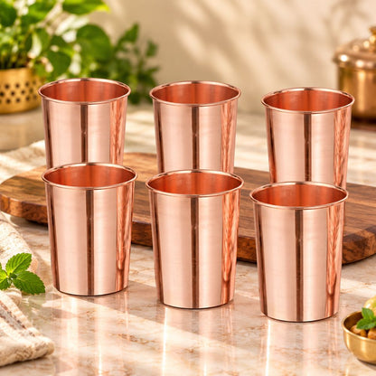 LaCoppera Amrapali 250 ML Plain Copper Water Glass - 5