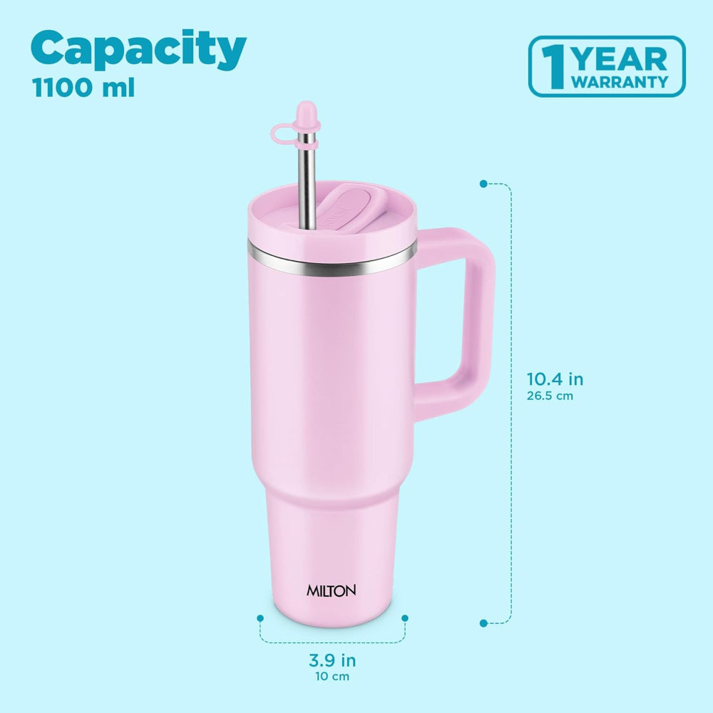 Milton Thermosteel Malmo 1100 ML Tumbler with Handle - 10