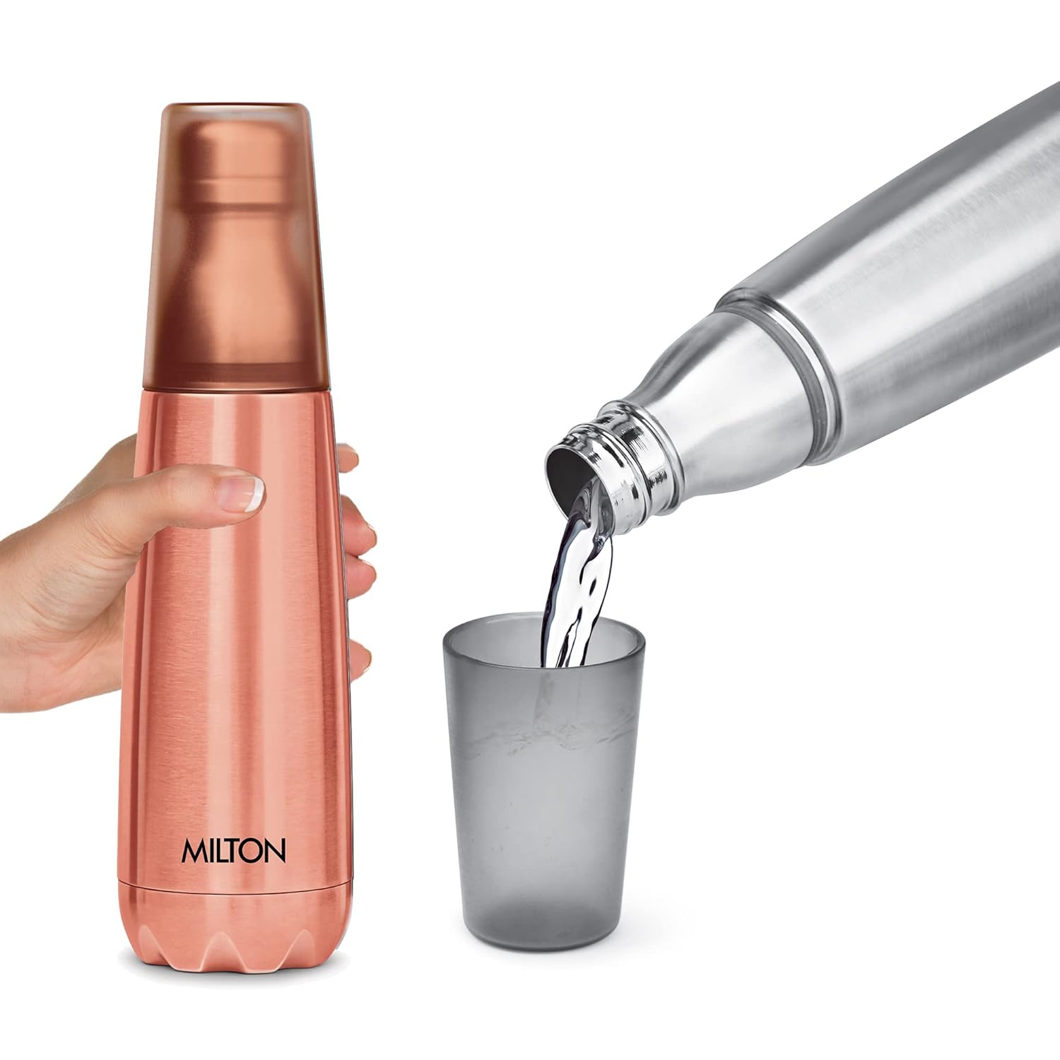 Milton Vertex Thermosteel Water Bottle with Unbreakable Plastic