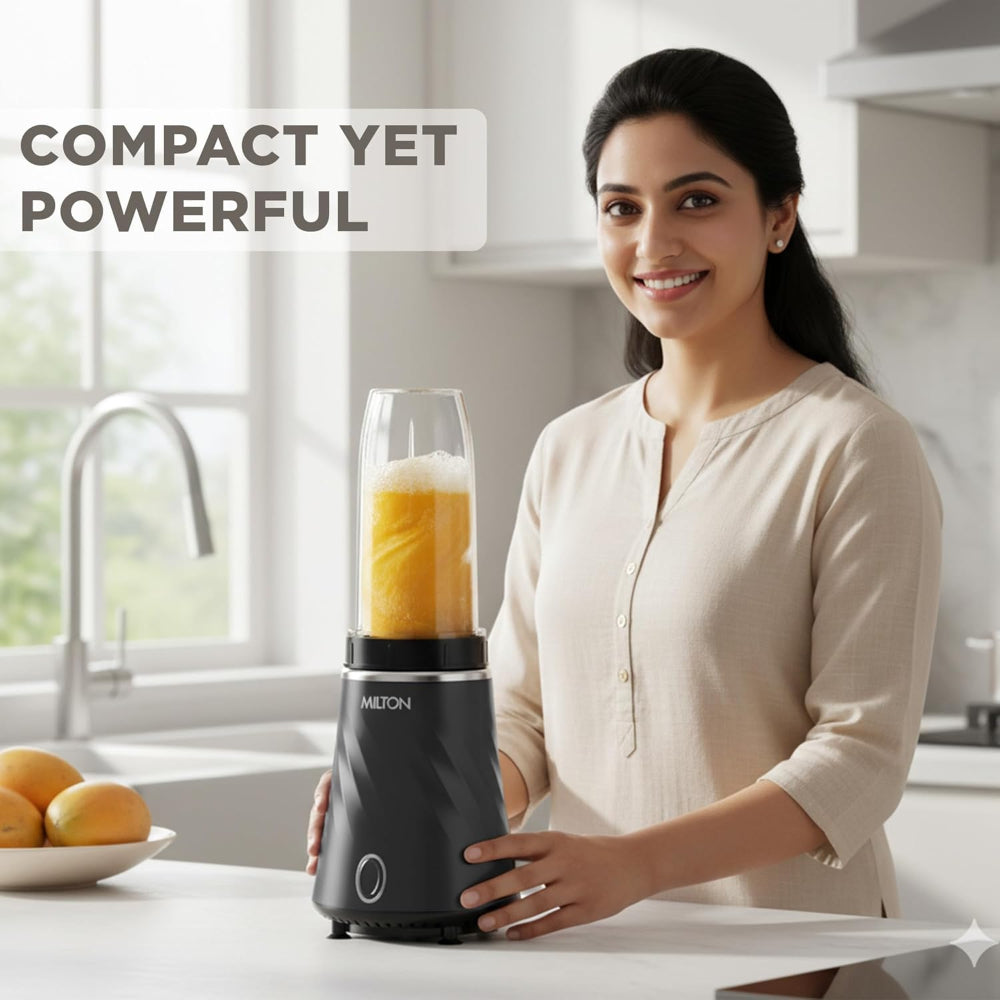 Milton MiniQ Mini Bullet 350 Watts Mixer Grinder with 2 Multipurpose Jar - 5