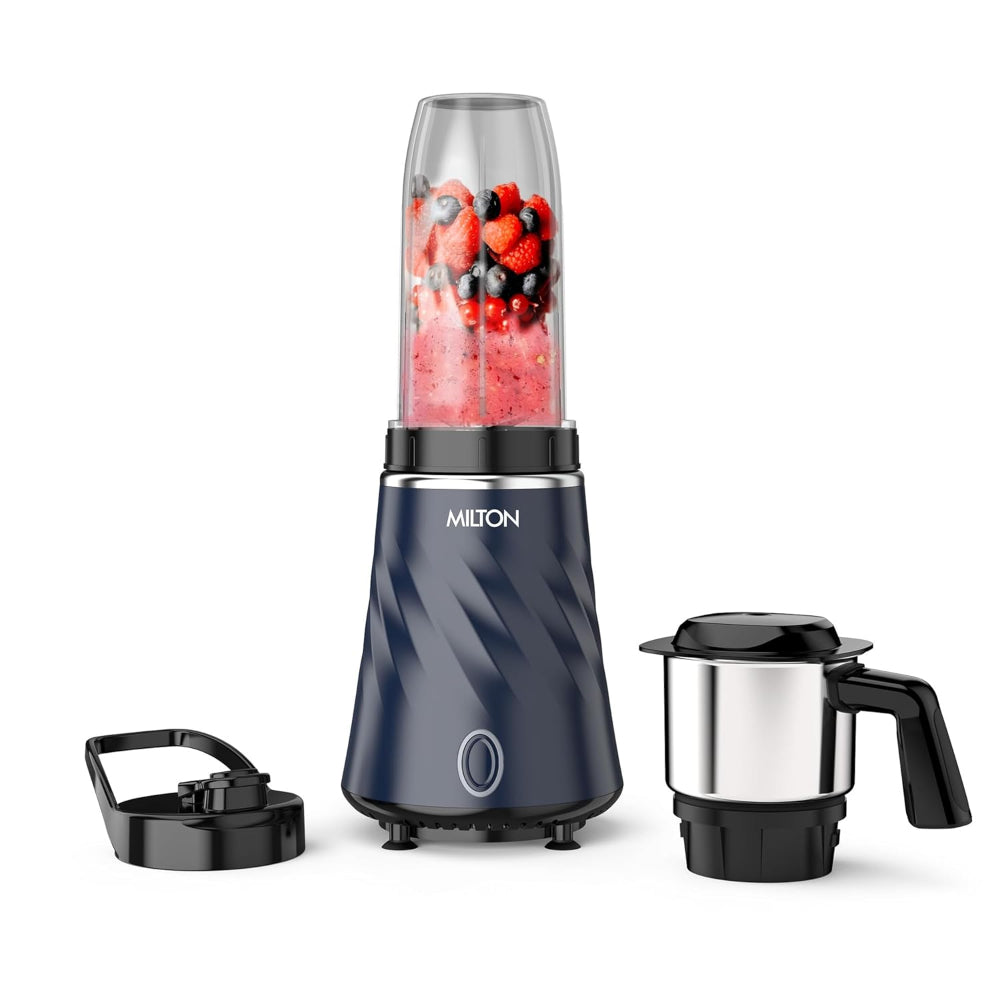 Milton MiniQ Mini Bullet 350 Watts Mixer Grinder with 2 Multipurpose Jar - 1
