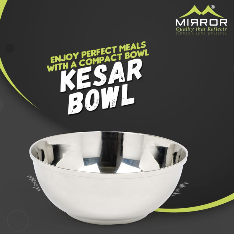 Mirror Stainless Steel Kesar Bowl - 3