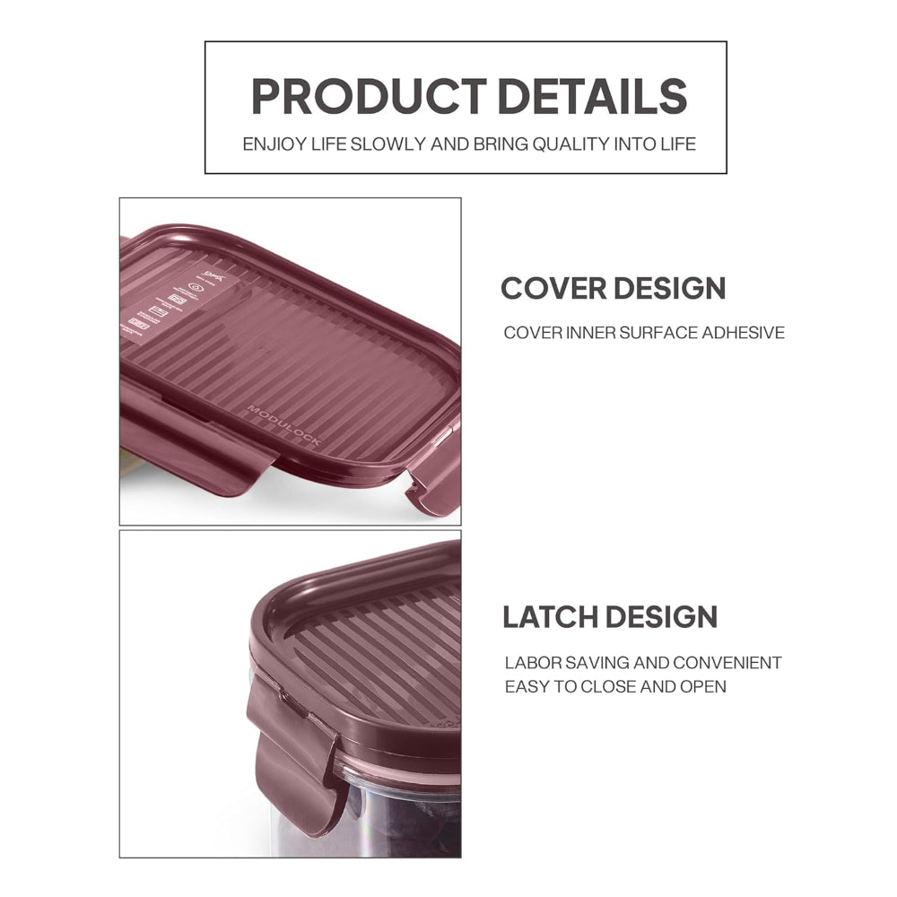 Cello Modulock Square 600 ML Plastic Kitchen Storage Container - 6