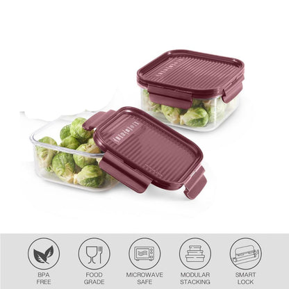 Cello Modulock Square 600 ML Plastic Kitchen Storage Container - 5
