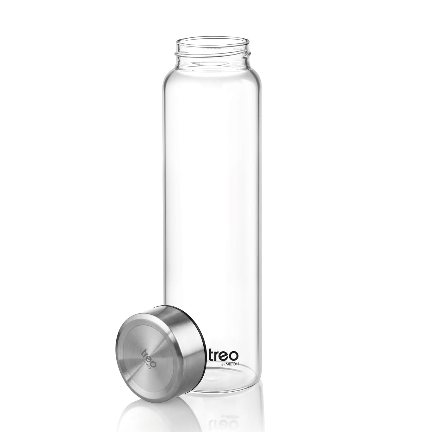Treo By Milton Clearvue Borosilicate Glass Water Bottle, Wide Mouth, 1000 ml, Transparent, Fridge Bottle, 1 Piece, Suitable for Hot & Cold Beverages, Milk, Lassi, Juices at RasoiShop