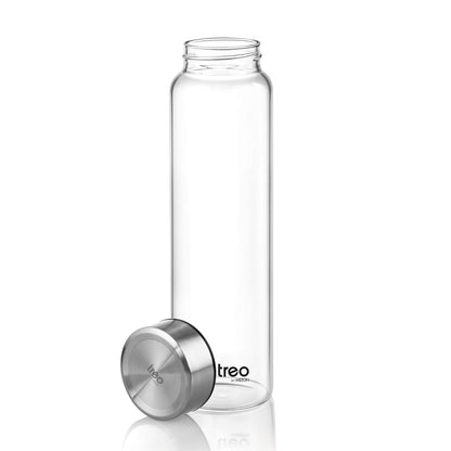 Treo By Milton Clearvue Borosilicate Glass Water Bottle, Wide Mouth, 1000 ml, Transparent, Fridge Bottle, 1 Piece, Suitable for Hot & Cold Beverages, Milk, Lassi, Juices at RasoiShop