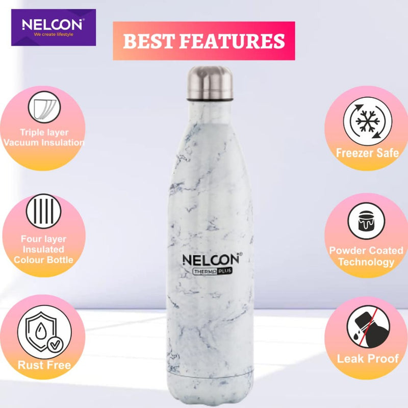 Nelcon Stainless Steel Vacuum Insulated Cola Swiss Thermo Plus 750 ML Bottle - 6