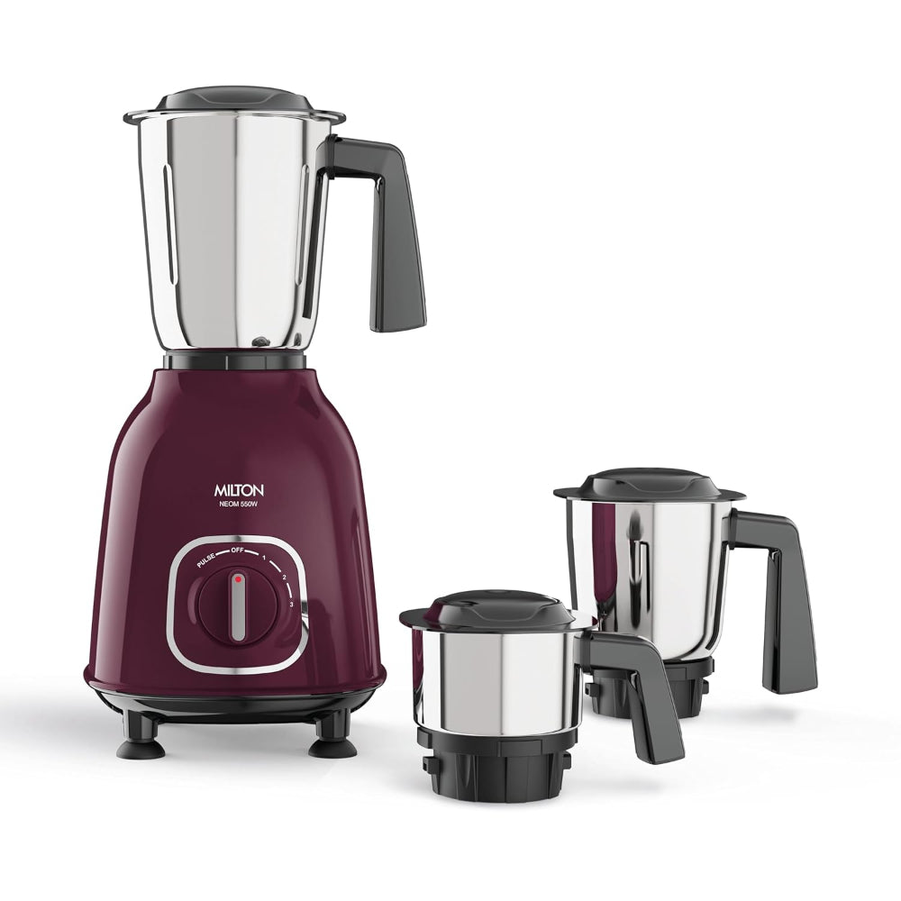 Milton Neom 550 Watts Mixer Grinder with 3 Jars - 1