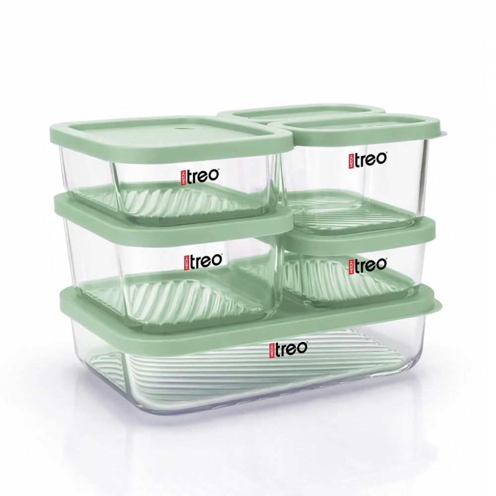 Treo Nutri Borosilicate Glass Fridge Storage Container Set - 2