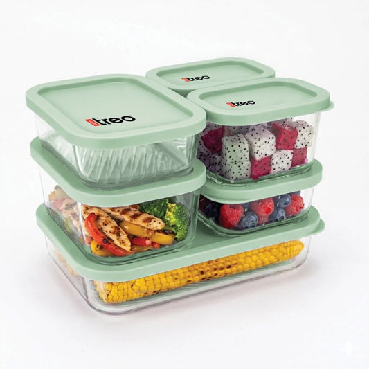 Treo Nutri Borosilicate Glass Fridge Storage Container Set - 1