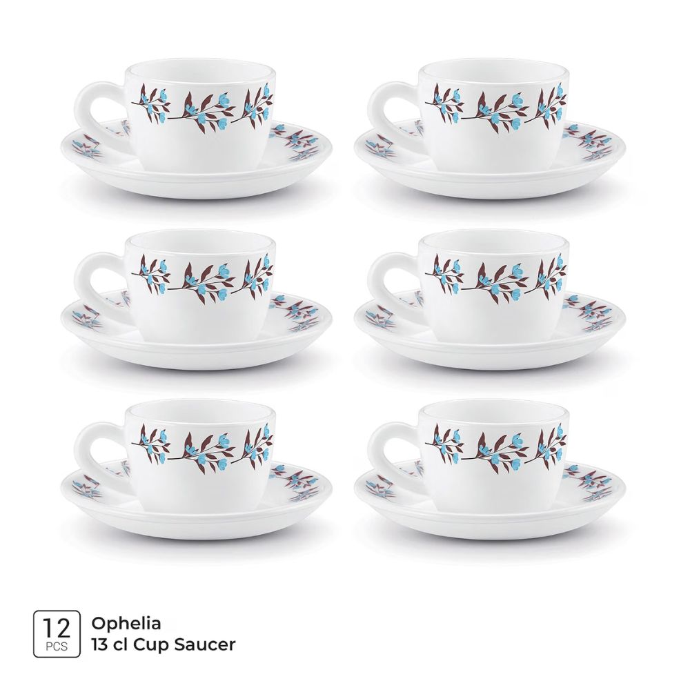 Treo Ophelia Collection Lavelle Opalware 13 CL Cup Saucer Set - 3