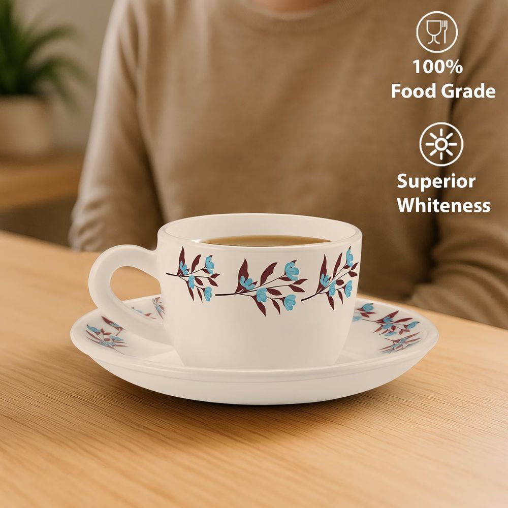 Treo Ophelia Collection Lavelle Opalware 13 CL Cup Saucer Set - 6