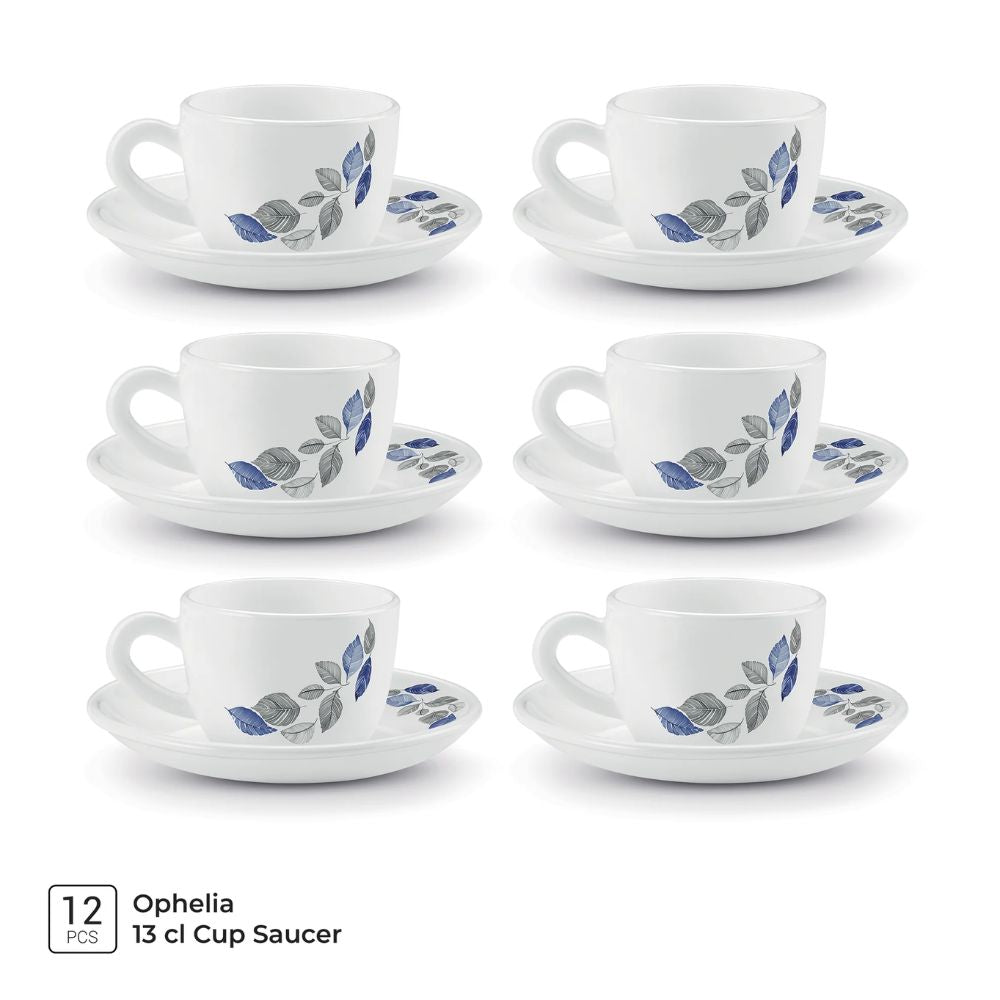 Treo Ophelia Collection Lunis Opalware 13 CL Cup Saucer Set - 3