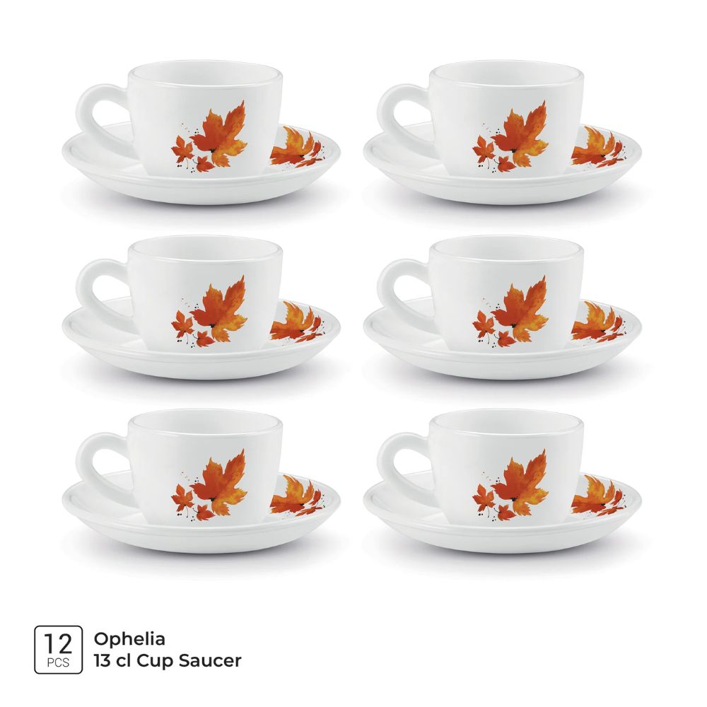 Treo Ophelia Collection Mapelle Opalware 13 CL Cup Saucer Set - 3