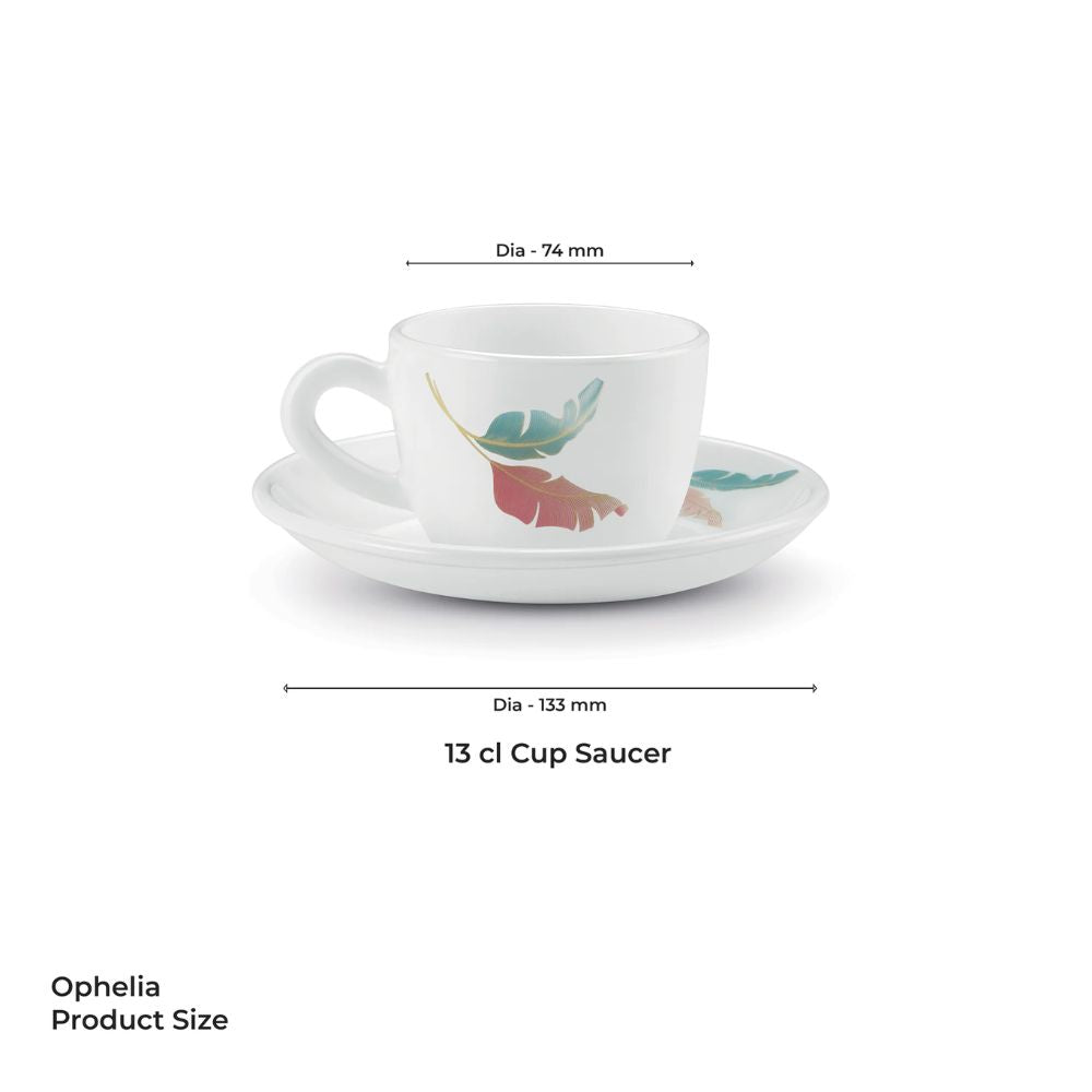 Treo Ophelia Collection Palma Opalware 13 CL Cup Saucer Set - 4