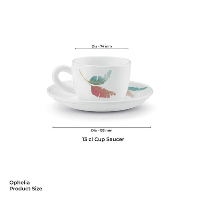 Treo Ophelia Collection Palma Opalware 13 CL Cup Saucer Set - 4